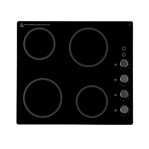 SIA CERH62BL 60cm 4 Zone Dial Control Electric Ceramic Hob, Black