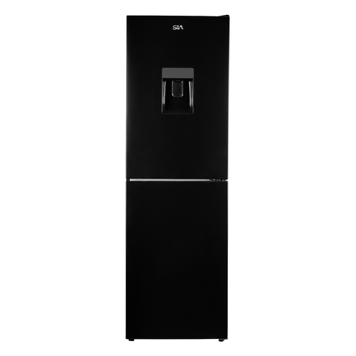 SIA SFF17650BLE Freestanding 252L Fridge Freezer with Water Dispenser in Matte Black