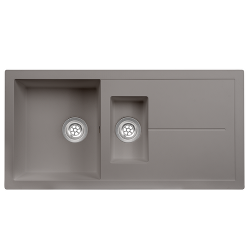 SIA 1.5 Bowl Grey Composite Reversible Inset Kitchen Sink & Waste Kit