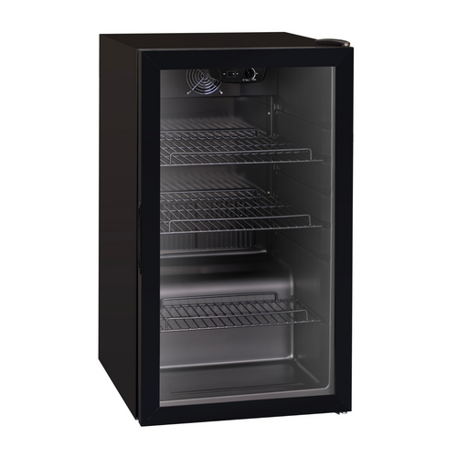 DC10BL Under Counter Drinks Fridge / Wine Cooler 110L With Glass Door, Black