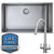 1.0 Bowl Undermount / Inset Stainless Steel Kitchen Sink W730 x D430 & KT4BN Tap