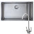 1.0 Bowl Undermount / Inset Stainless Steel Kitchen Sink W730 x D430 & KT5BN Tap