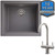 SIA EVOGR 1.0 Bowl Grey Composite Undermount Kitchen Sink & KT3BN Mixer Tap