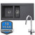 SIA 1.5 Bowl Grey Composite Reversible Inset Kitchen Sink & KT4CH Pull-out Tap