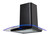 SIA 60cm Black Touch Control LED Edge Lit Curved Glass Cooker Hood Extractor Fan