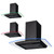 SIA CPLE70BL 70cm Black 3 Colour LED Edge Curved Glass Cooker Hood Extractor Fan