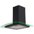 SIA CPLE70BL 70cm Black 3 Colour LED Edge Curved Glass Cooker Hood Extractor Fan