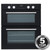 SIA DO101 60cm Black Built Under Double Electric Fan Oven With Digital Timer