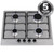 SIA SSG602SS 60cm Stainless Steel 4 Burner Gas Hob with Enamel Pan Stands