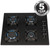 SIA GHG612BL 60cm Black 4 Burner Gas On Glass Hob With Enamel Pan Stands &FFD