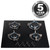SIA GHG603BL 60cm Black 4 Burner Gas On Glass Hob With Cast Iron Pan Stands