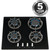 SIA R7 60cm Black 4 Burner Gas On Glass Kitchen Hob With Cast Iron Pan Stands