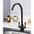 SIA KT5BL Black Swan Neck Twin Lever Contemporary Monobloc Kitchen Mixer Tap