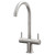 SIA KT3BN Brushed Nickel Swan Neck Twin Lever Modern Monobloc Kitchen Mixer Tap