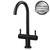 SIA KT3BL Black Swan Neck Twin Lever Contemporary Monobloc Kitchen Mixer Tap