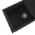 Black Composite Kitchen Sink, 1.0 Bowl With Drainer & Basket Waste - SIA CM10BL