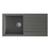 Grey Composite Kitchen Sink, 1.0 Bowl With Drainer & Basket Waste - SIA CM10GR