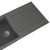 Grey Composite Kitchen Sink, 1.0 Bowl With Drainer & Basket Waste - SIA CM10GR