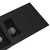 Black Composite Kitchen Sink, 1.5 Bowl With Drainer & Basket Waste - SIA CM15BL