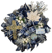 Silent Night Holy Night Navy 26" Wreath, Holiday Wreath, Christmas Wreath, 137