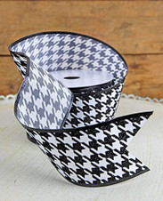 Houndstooth Ribbon 2-1/2 in x 24 ft, christmas ribbon