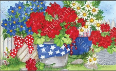 Patriotic Floral Door Mat Patriotic Floral Door Mat