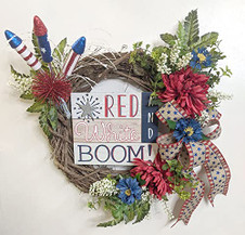 Handmade 24" Grapevine Fourth of July Wreath Handmade 24" Grapevine Fourth of July Wreath