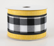 2.5 inches wide Buffalo and Yellow Wired Ribbon