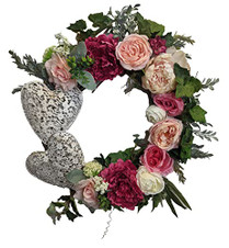 Hearts Wreath, Everyday Wreath, Roses, Hearts,