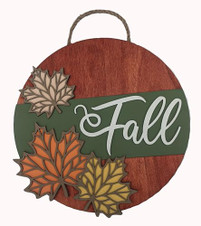 Fall Leaves 3D Hand Painted Wooden Sign 14 Inches
