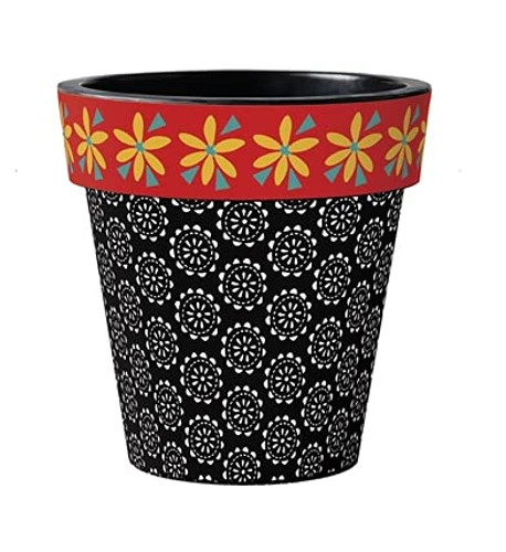 Farm Charm Flowers 12" Art Planter, Outside Planter, Summer Planter