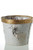 5"x 4.25" Birch Round Pot with Gold Trim