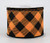 Orange and Black Diagonal Wired Ribbon - 2-1/2" x 10 yds
