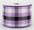 2.5 inches wide Purple Plaid Ribbon Wired