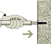 Insert set-tool and hammer until lip of set-tool and shoulder of anchor meet.