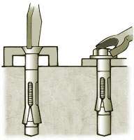 Use wrench to set anchor by turning nut 3 to 4 full turns.