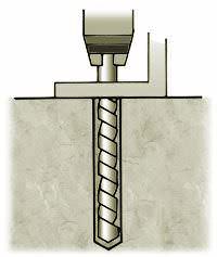 Hammer wedge anchor into hole deep enough so that threads are below surface of base material.