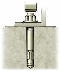 Drill hole 1/2 ” deeper than wedge anchor embedment using a carbide tipped bit. (Hole size is wedge anchor size).