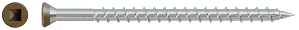 Image of Simpson Trim-Head Screw - Sharp Point (Collated) - #7 x 2" #2 SQ 305 Stainless Steel, Brown 01 (1300/Box)