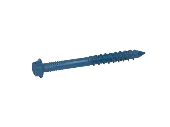 Picture of 1/4" x 2-3/4" Tapcon Hex Carbon Steel Blue Climaseal® Coated HW4-234, 100/Box Picture of 1/4" x 2-3/4" Tapcon Hex Carbon Steel Blue Climaseal® Coated HW4-234, 100/Box