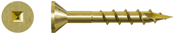 Image of Simpson WSC Wood Screw (Collated) - #8 x 1-1/4" #2 Square, Flat Head, Yellow Zinc (2500/Box)