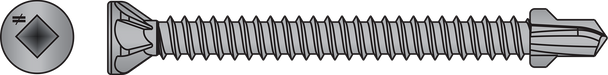 Image of Simpson CBSDQ Sheathing-to-CFS Screw (Collated) - #10 x 2-1/4" #2 Square Undersized (1000/Box)