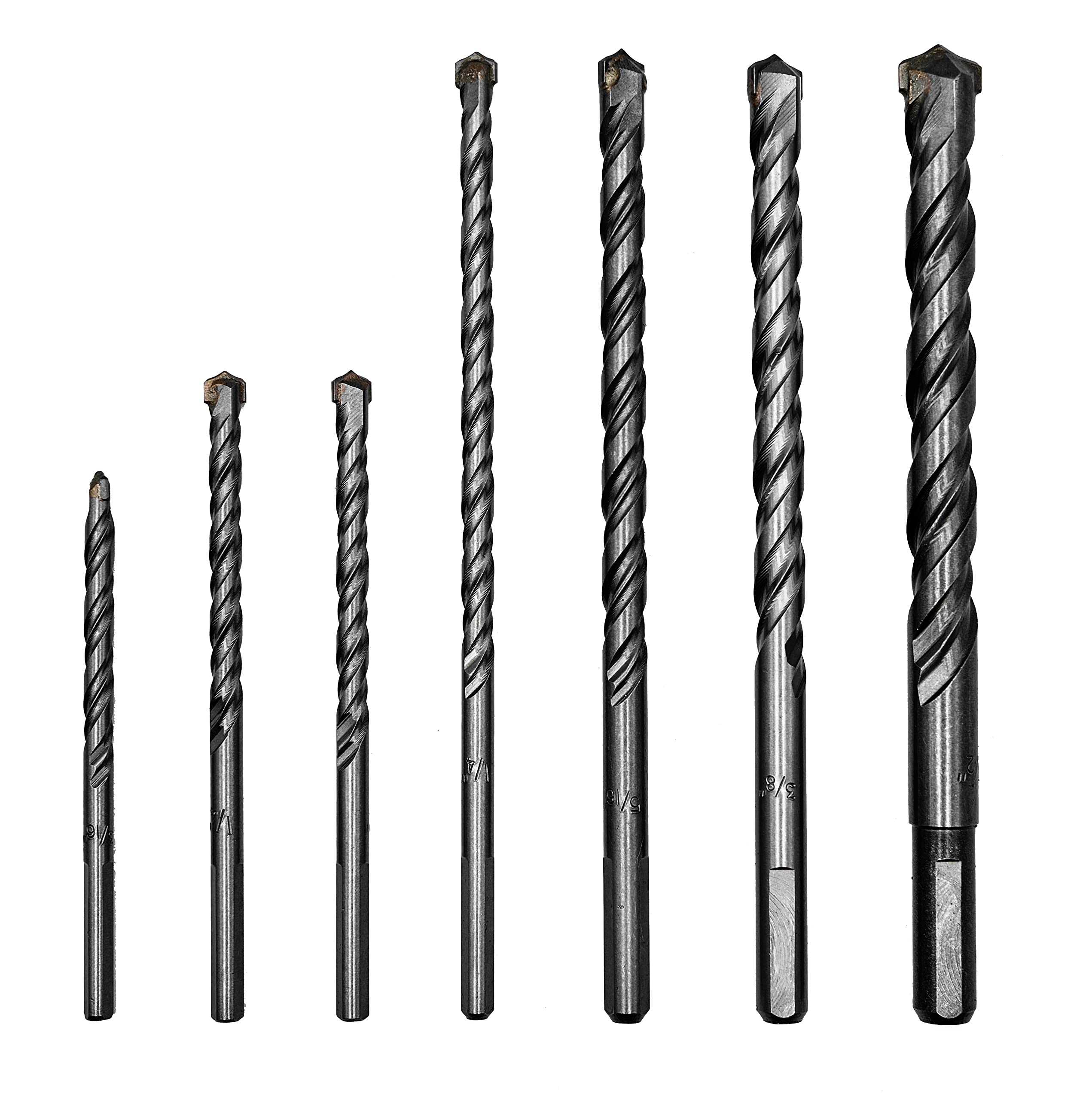 CONFAST Masonry Bit Set, Percussion, Concrete & Block, 7 Bits with