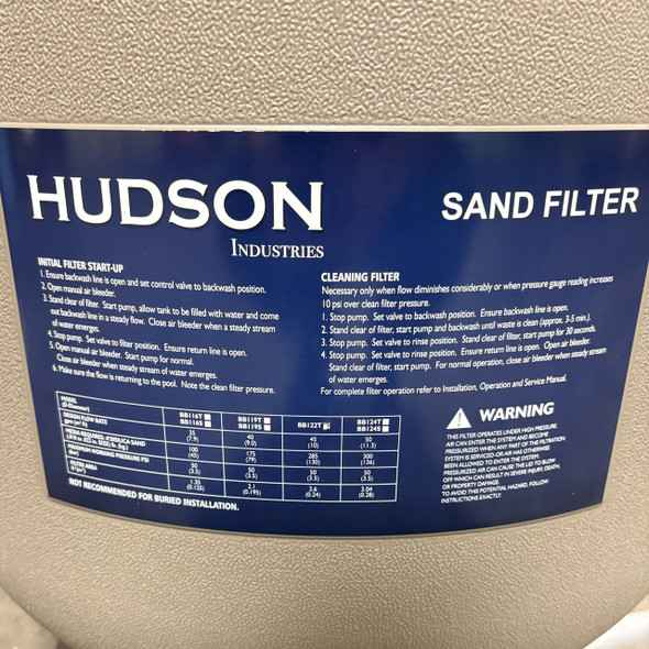 Hudson Industries 31in Top Mount Sand Filter