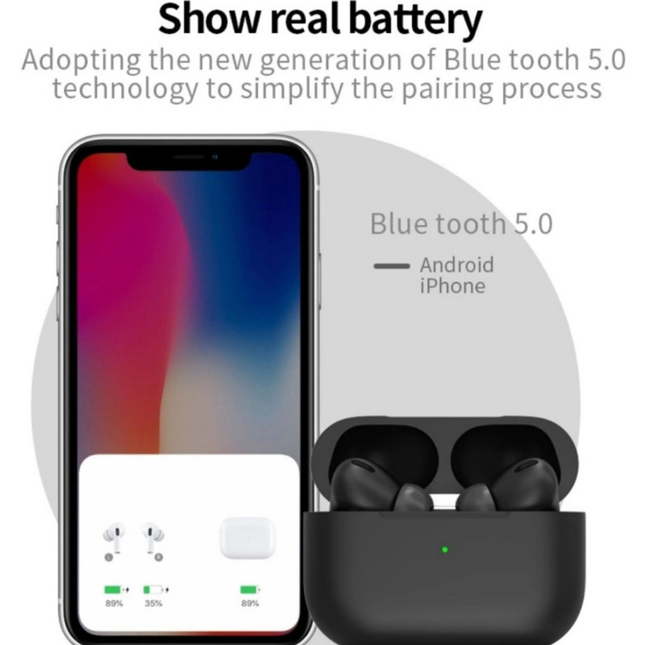 Apple - Black Pods pro3 Bluetoothイヤホン Air Pods Blackpods Pro® Bluetooth Earbuds 3rd Generation with Magsafe
