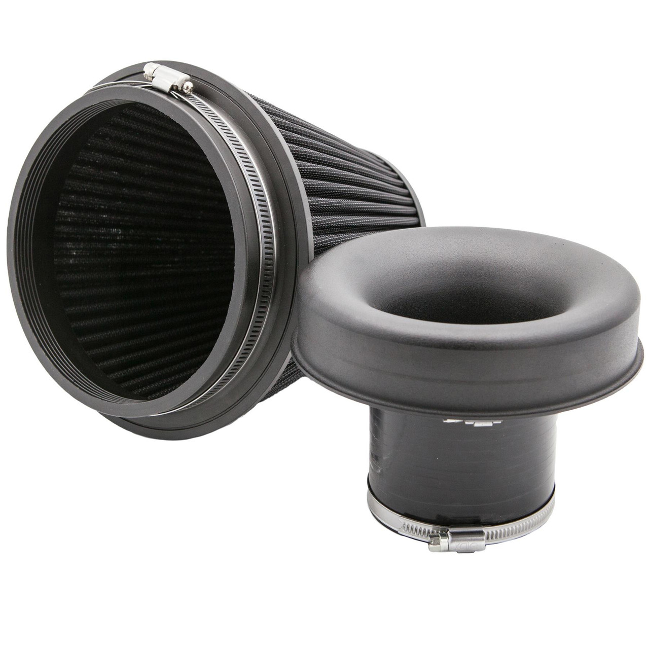 Proram 102mm Id Neck Large Cone Air Filter With Velocity Stack And Coupling Automotive Air Filters Ramair Filters