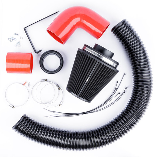 Volkswagen Golf Ramair Induction Kit – Performance Pleated Induction Kit for VW MK5 Golf R32 3.2 V6 - Red Hoses - PSR-232-RD