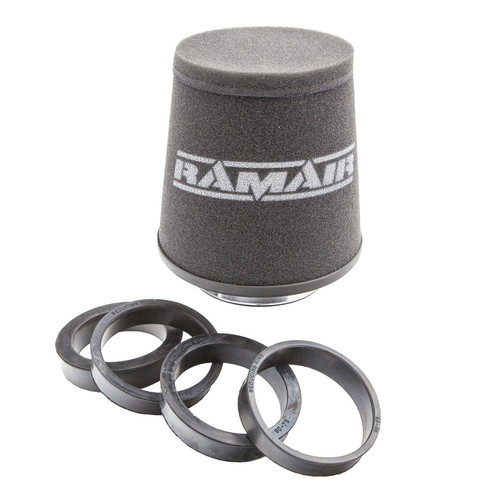 Ramair Foam 70-90mm (2.75 - 3.5inch) ID Neck Polymer Base Neck Cone Air Filter Universal with Reducing Rings - CC-501-UNI