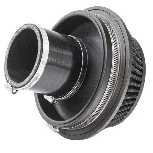 Ramair Pleated 127mm (5inch) ID Neck Small Cone Air Filter with Velocity Stack and Coupling - PR-CC-193-VS-127-BK-KIT