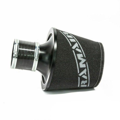 Ramair Large Foam Filter Aluminium Base 80mm (3.1inch) OD Black with Silicone Coupler - JS-108-BK-KIT